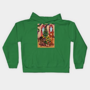 Trimming the Christmas Tree Kids Hoodie